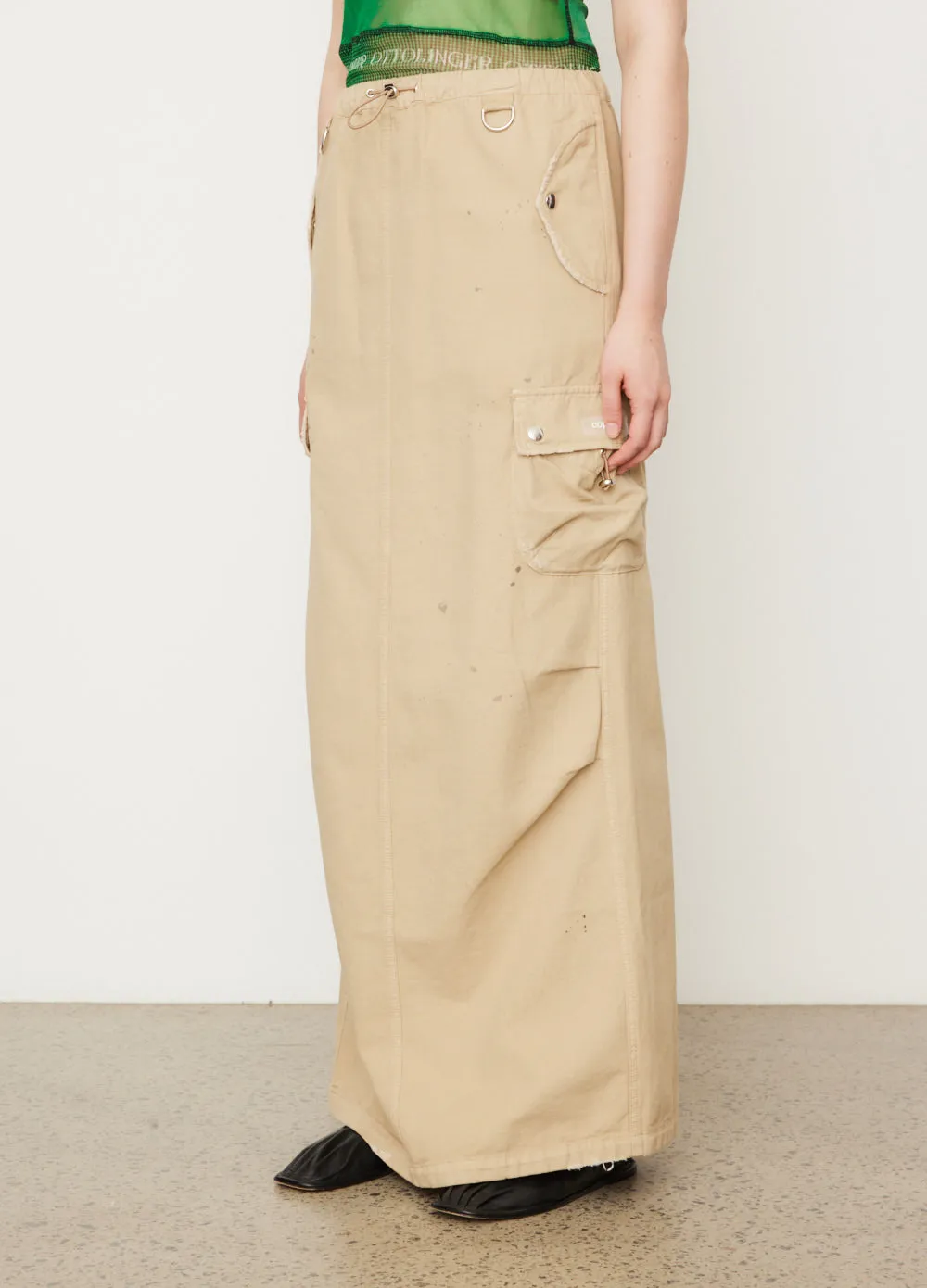 Canvas Cargo Maxi Skirt
