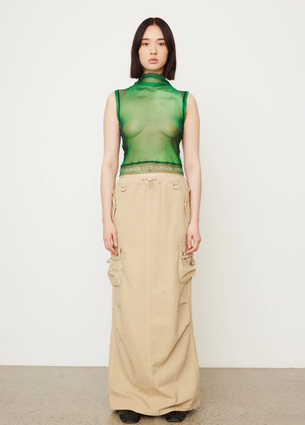 Canvas Cargo Maxi Skirt