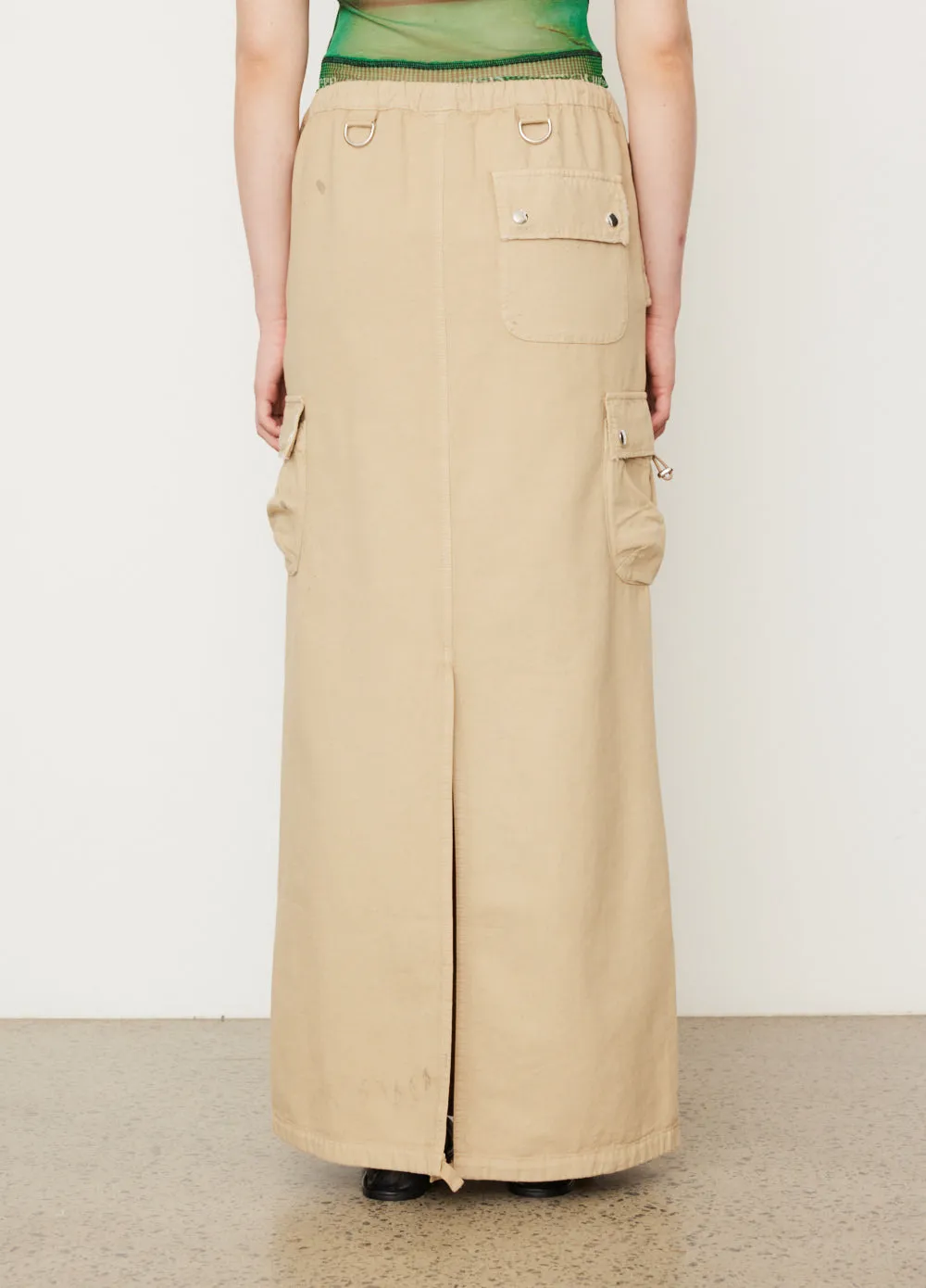 Canvas Cargo Maxi Skirt