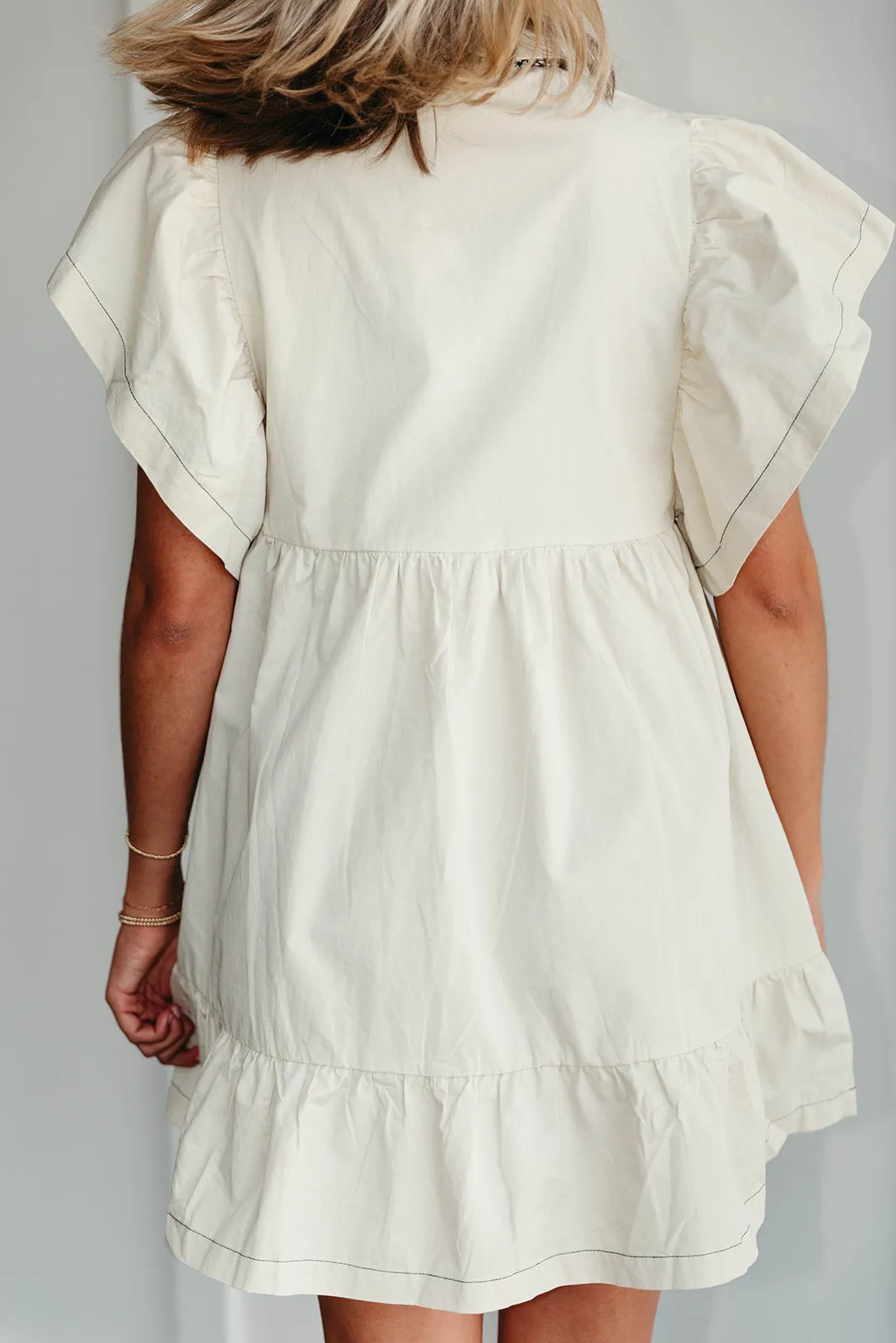 Classic Charm Mini Dress - Taupe