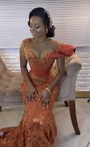 Elegant African Dress Long Prom Dresses Mermaid Evening Dress      fg7078