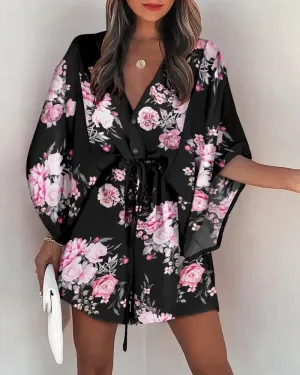 Floral-Embellished Short Dress for Women | Estelle