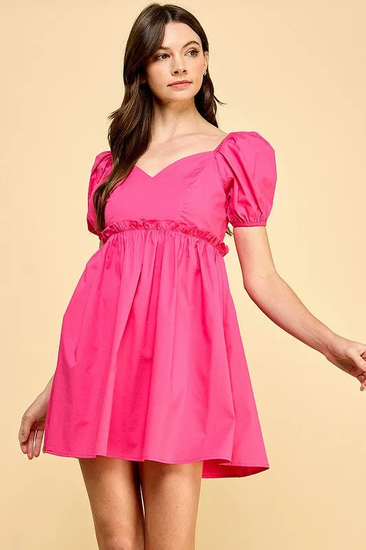 Fuschia Sweetheart Neckline Dress