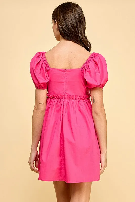 Fuschia Sweetheart Neckline Dress