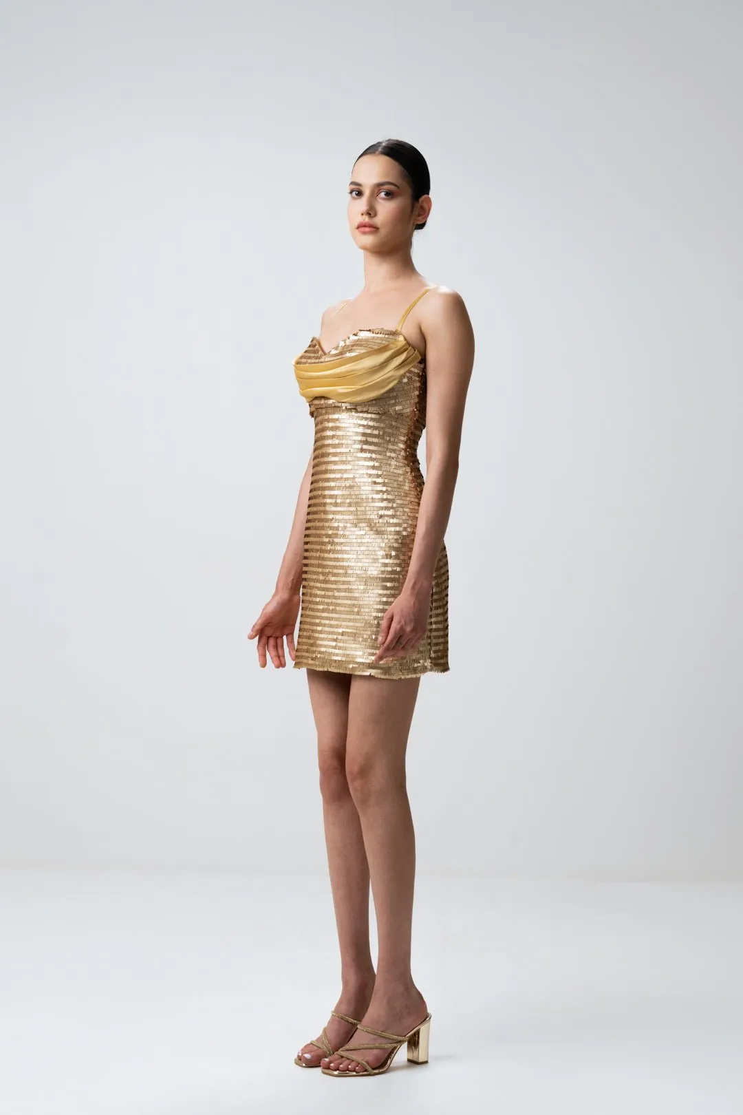 GOLDEN GODDESS SCULPTED DRESS
