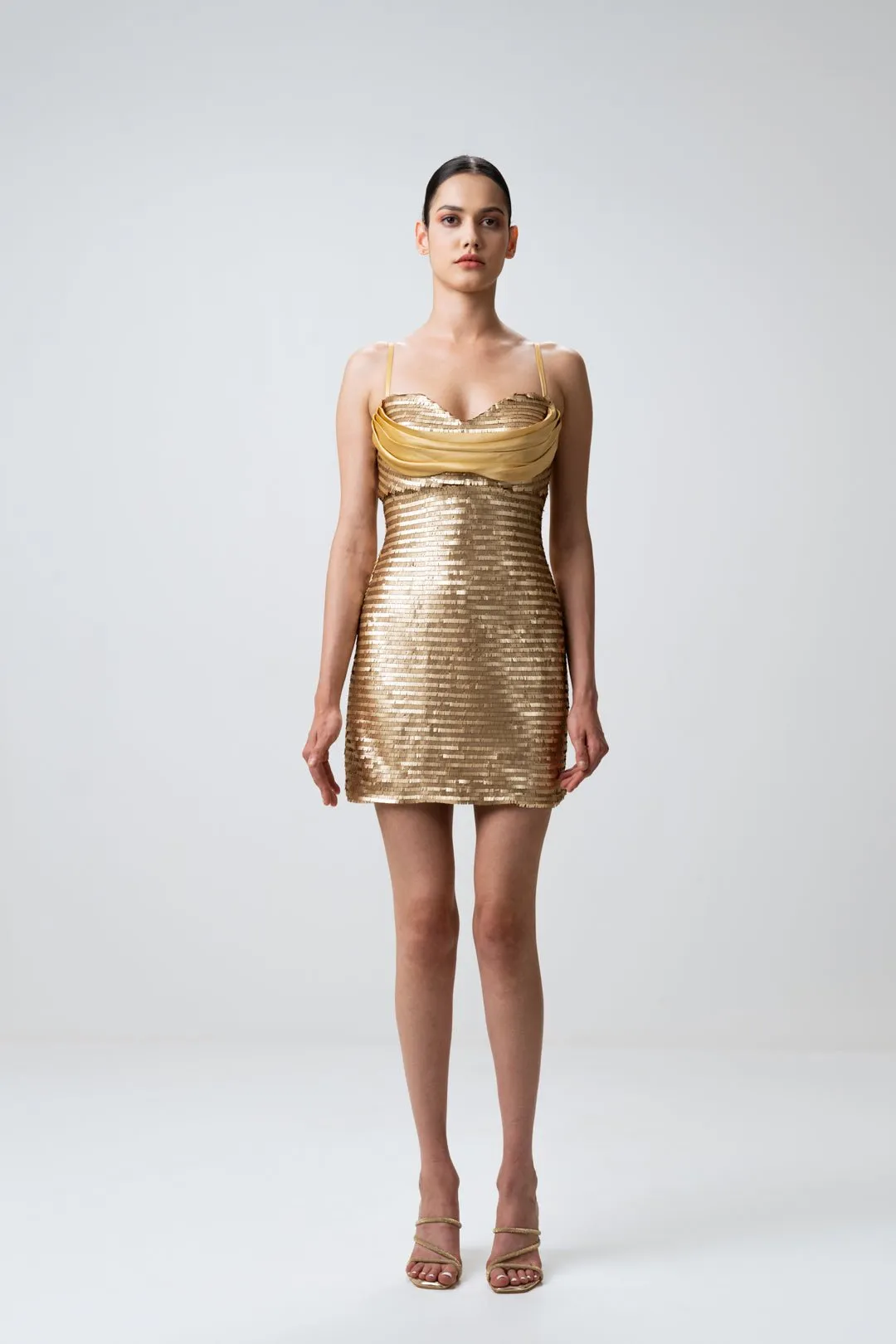 GOLDEN GODDESS SCULPTED DRESS