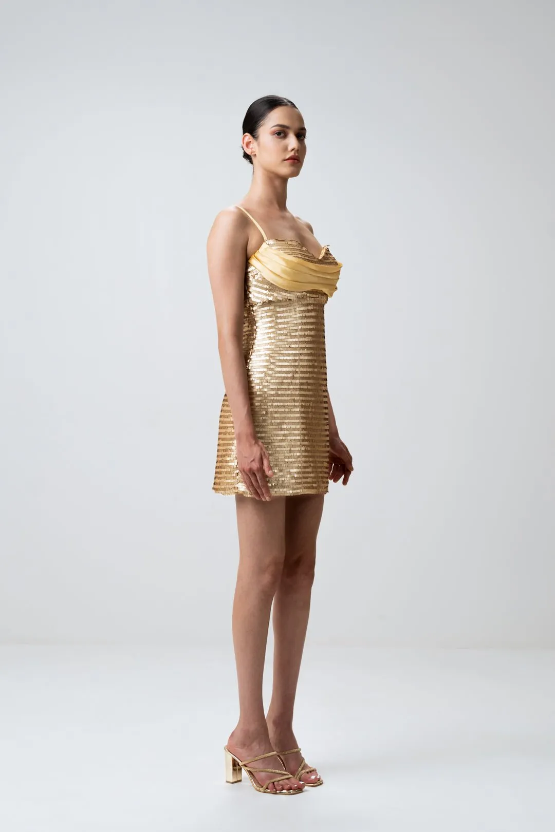 GOLDEN GODDESS SCULPTED DRESS