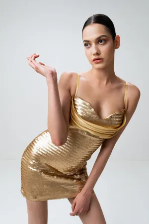 GOLDEN GODDESS SCULPTED DRESS