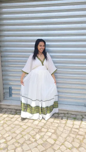 Green Design Simple Habesha Dress Design Modern Habesha Kemis Habesha Libs es00162