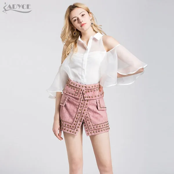 Half Flare Sleeve Ruffles Mesh Short Tops