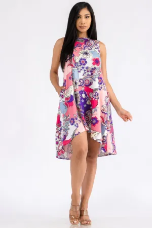 HH696R-PAISLEY - RELAXED FIT SLEEVELESS DRESS