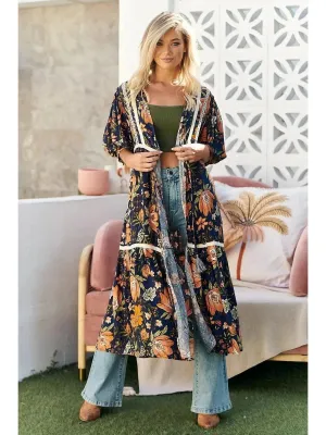 JAASE California Poppy Print Louisiana Kimono