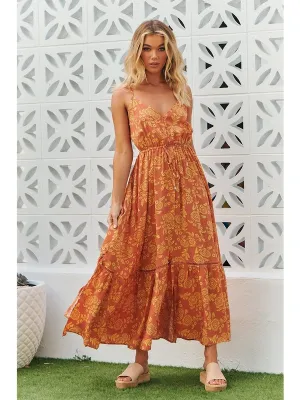 JAASE Day Dream Sun Print Avila Dress - Orange