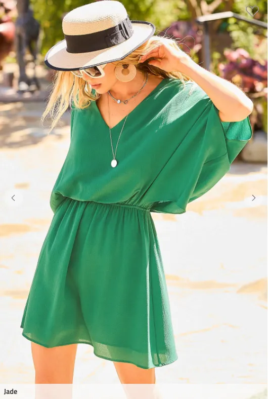 Jaded Green V-Neck Dress