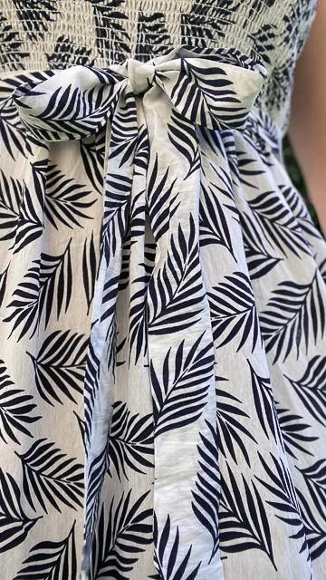 Kala Tropical Print Smocked Maxi Dress