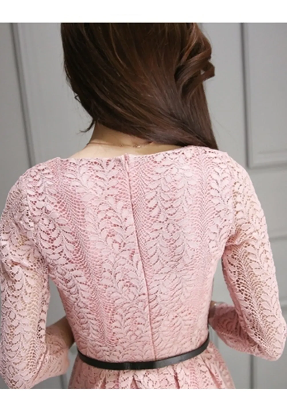 Ketty More Women Decorated Fern Leaves Lace Dress-KMWD471