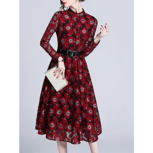 Ketty More Women Half Sleeve Beautiful Flower Printed Thin Mid Length Breathable Dress-KMWDC5347 Ketty More Women Half Sleeve Beautiful Flower Printed Thin Mid Length Breathable Dress-KMWDC5347