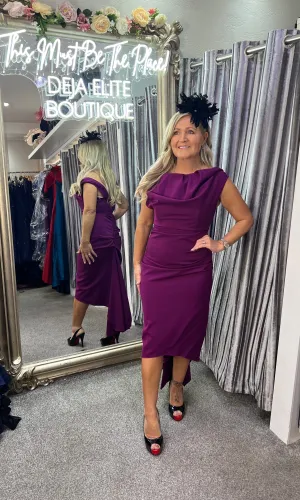 Kevan Jon Sian drape dress in mulberry