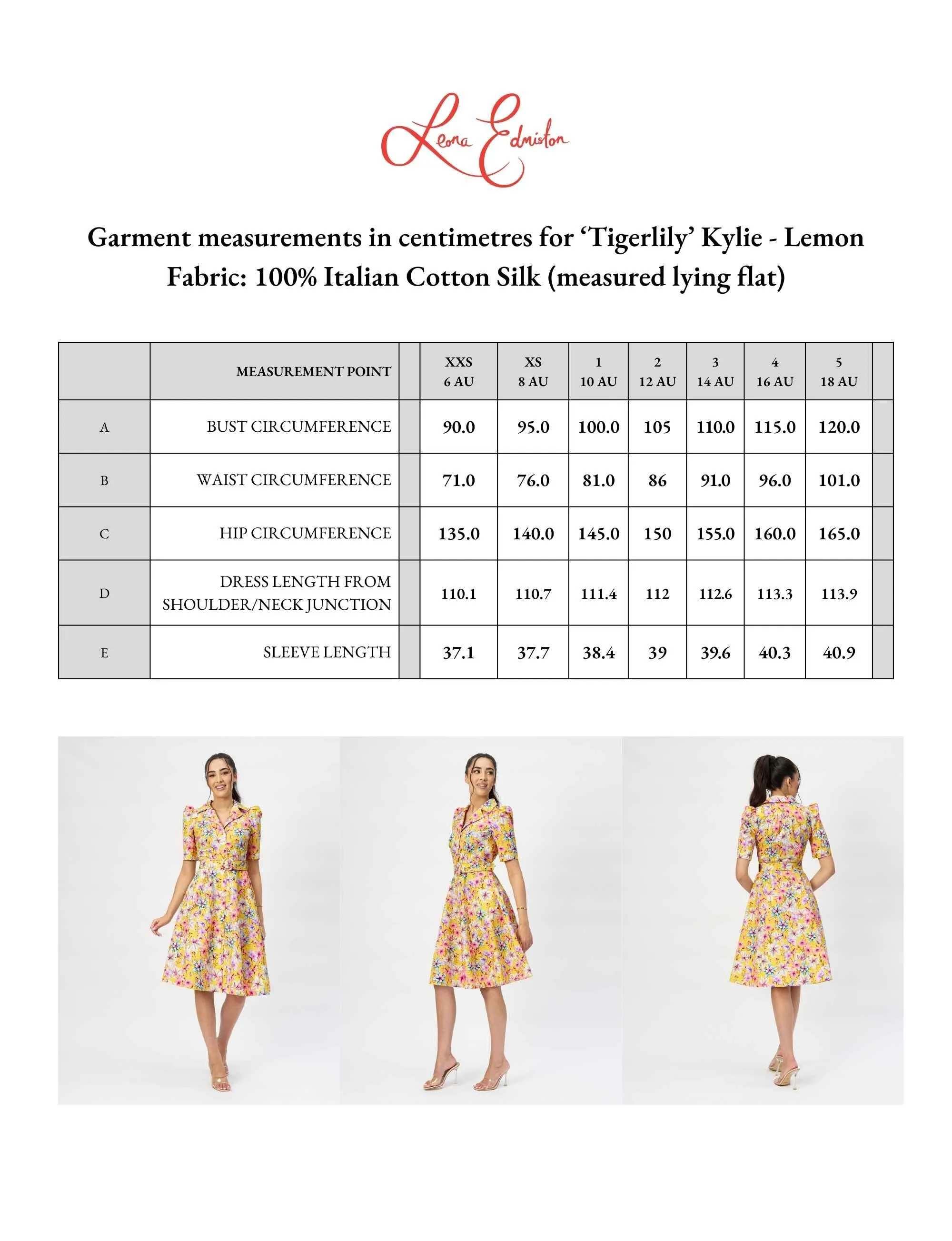 Kylie 'Lemon Tigerlily' Limited Edition Cotton Silk Shirtdress