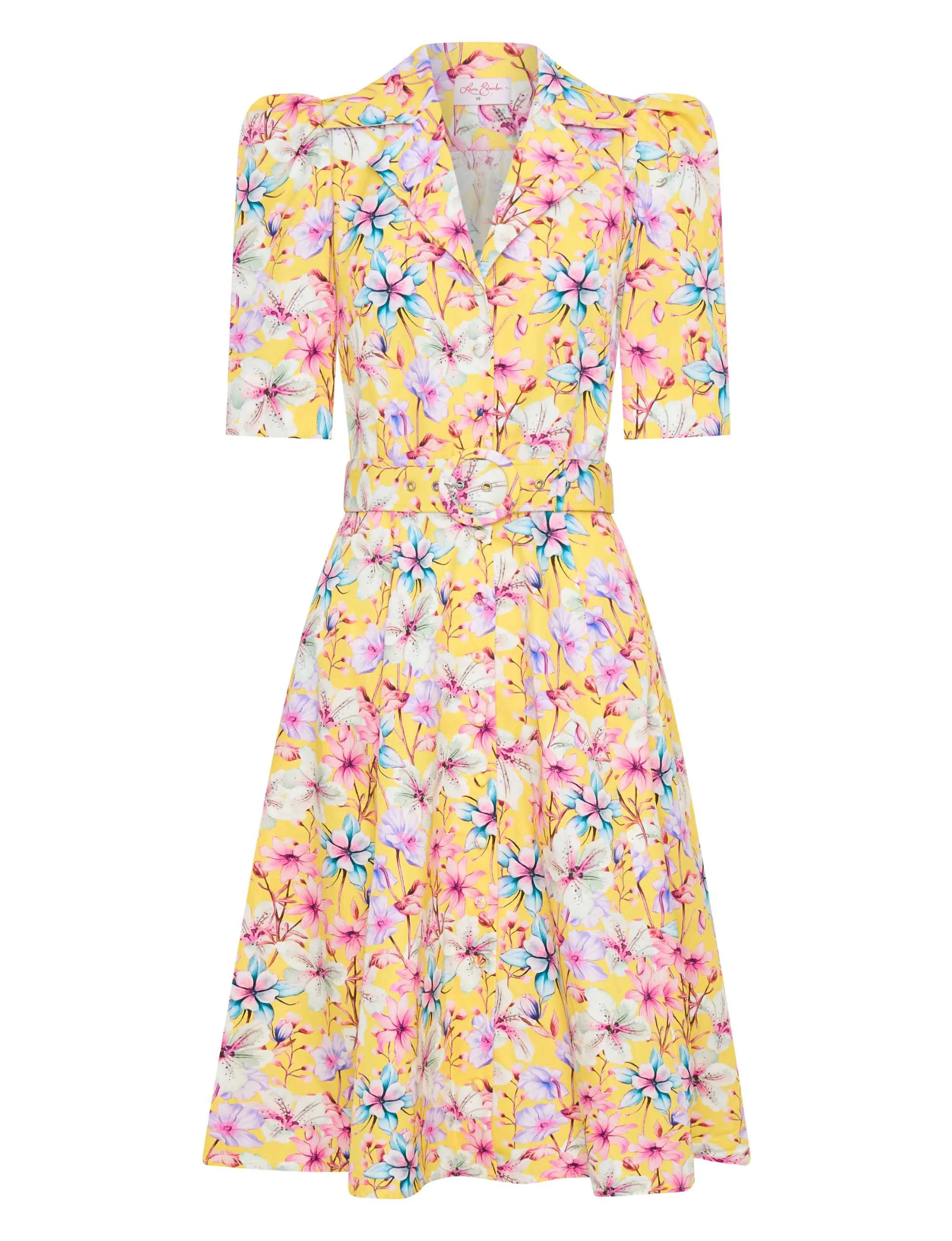 Kylie 'Lemon Tigerlily' Limited Edition Cotton Silk Shirtdress