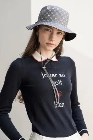 LETTERING T-COLLAR KNIT