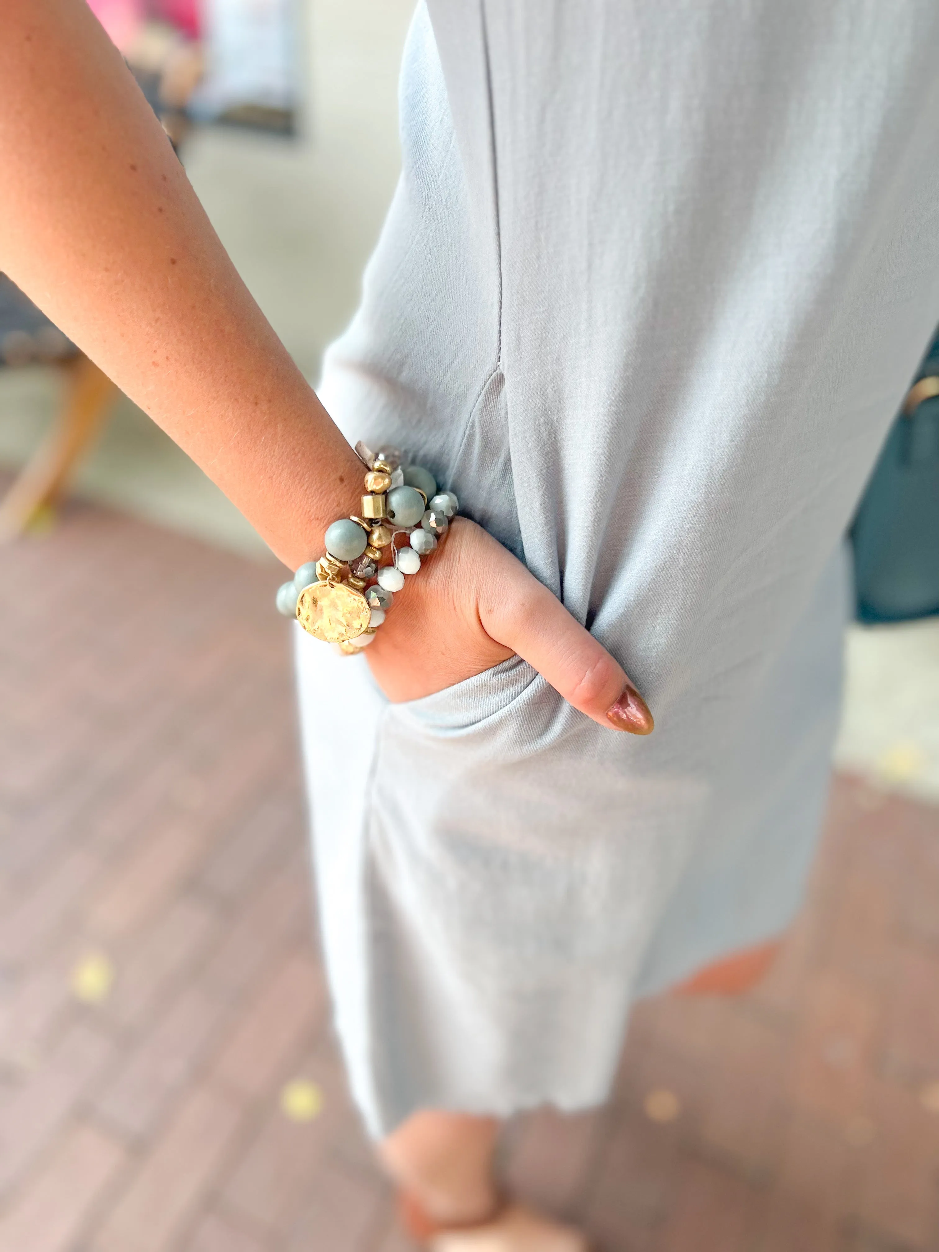 Light Blue Tencel Raw Hem Sleeveless Dress