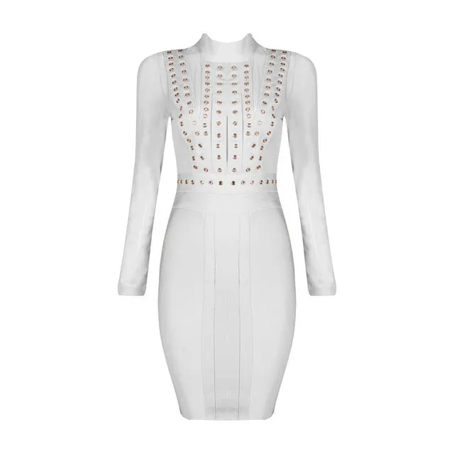 Mesh Studded Bandage Dress