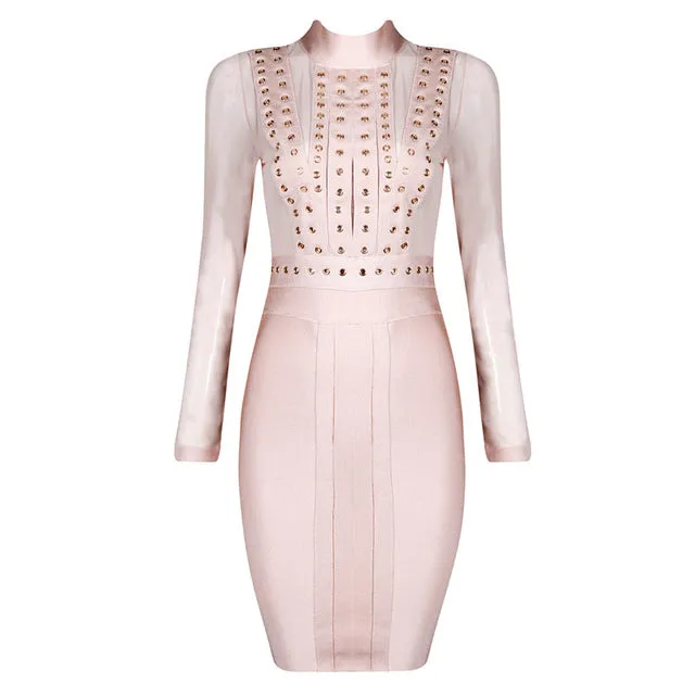 Mesh Studded Bandage Dress