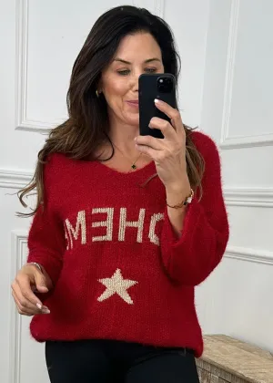 Mikela Red BOHEME Sweater
