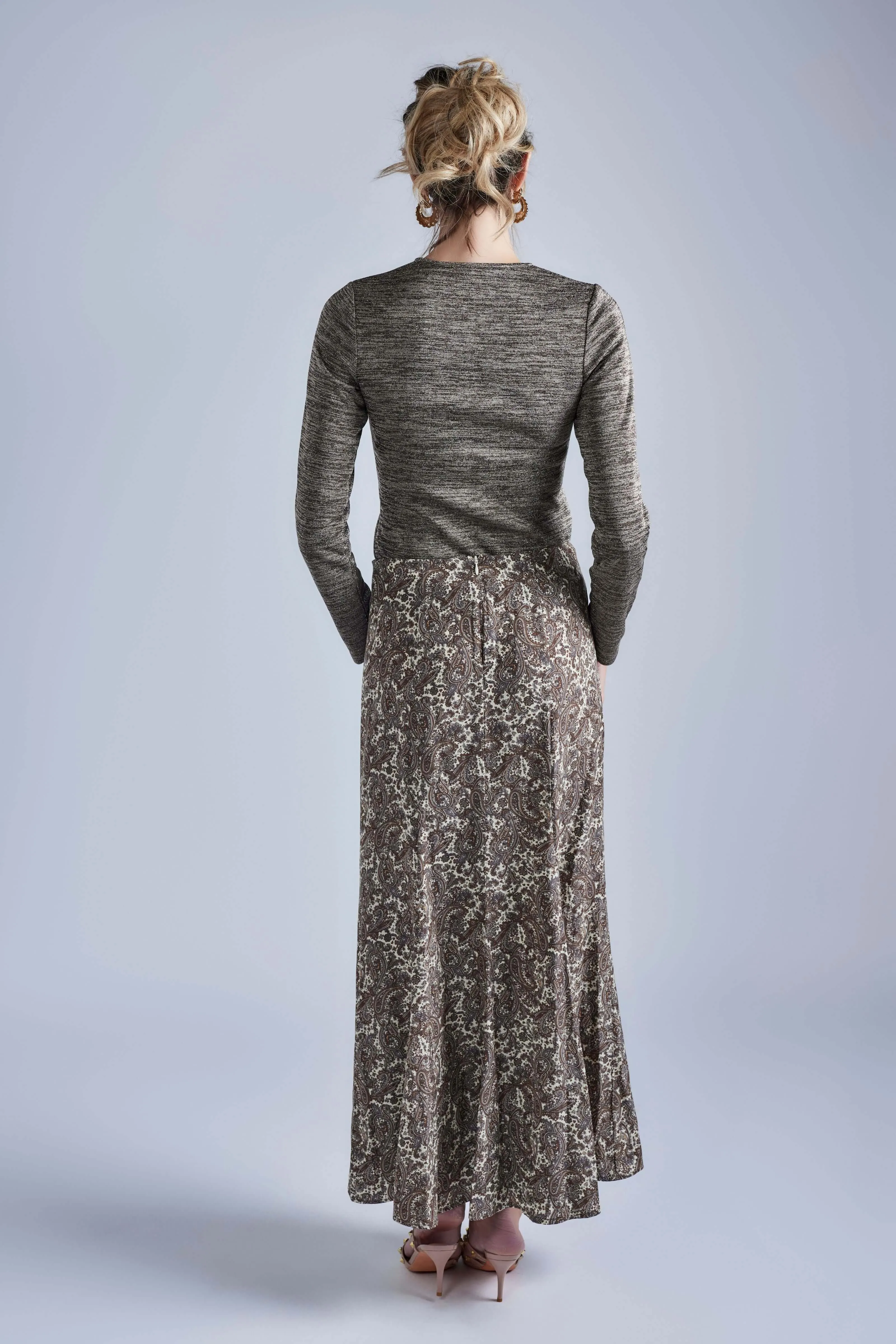 Paisley Maxi Trumpet Skirt