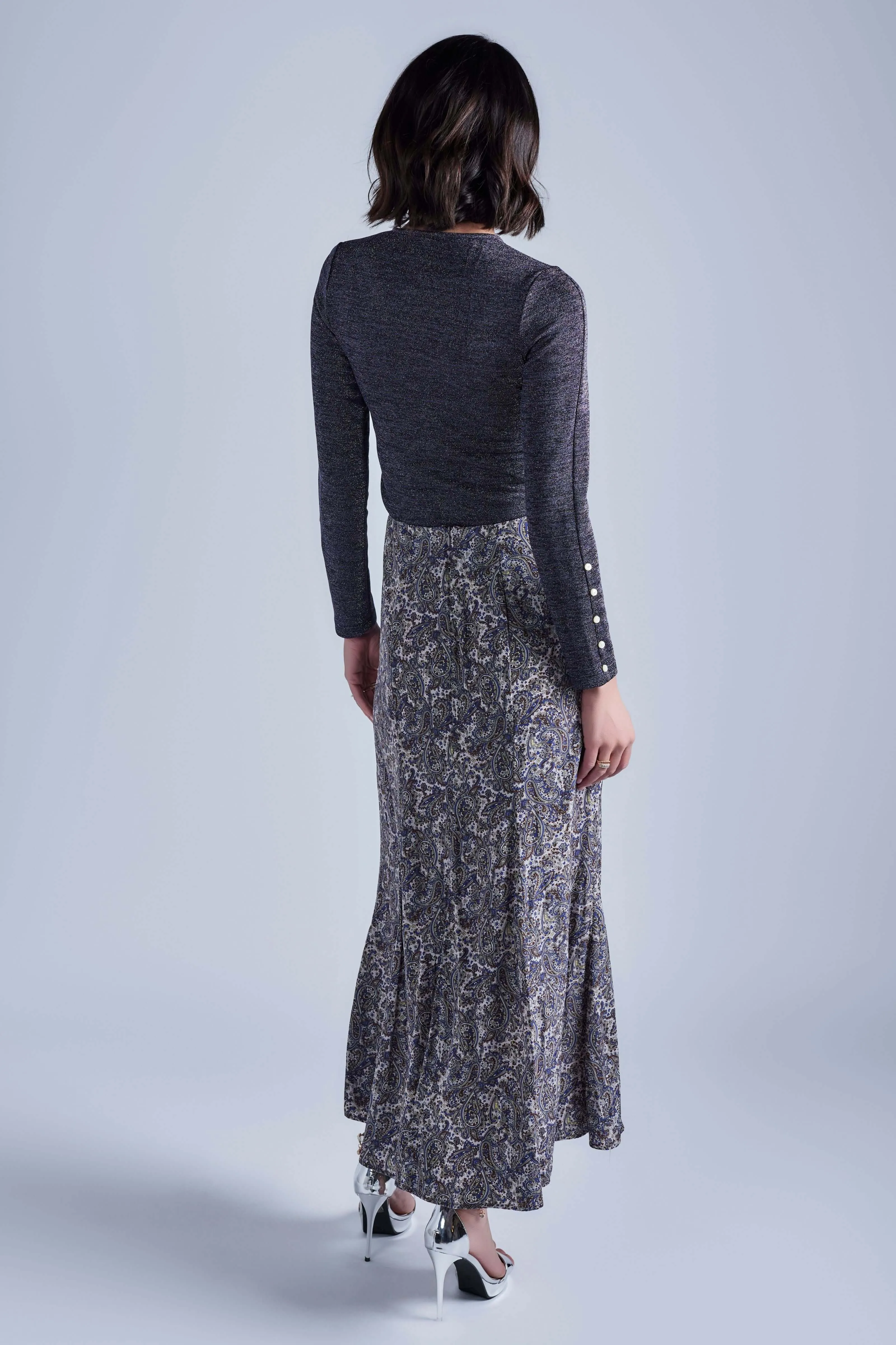 Paisley Maxi Trumpet Skirt