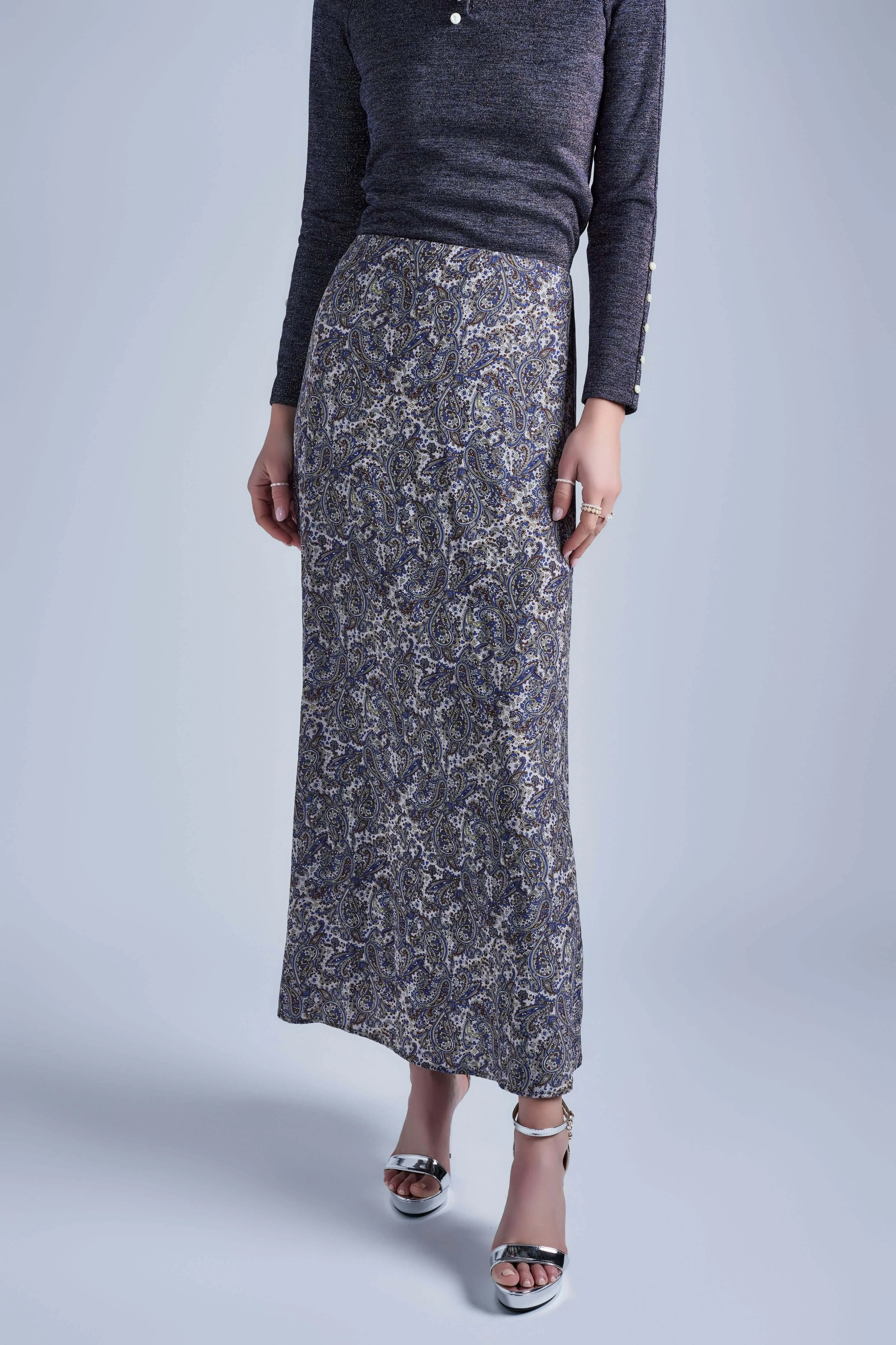 Paisley Maxi Trumpet Skirt