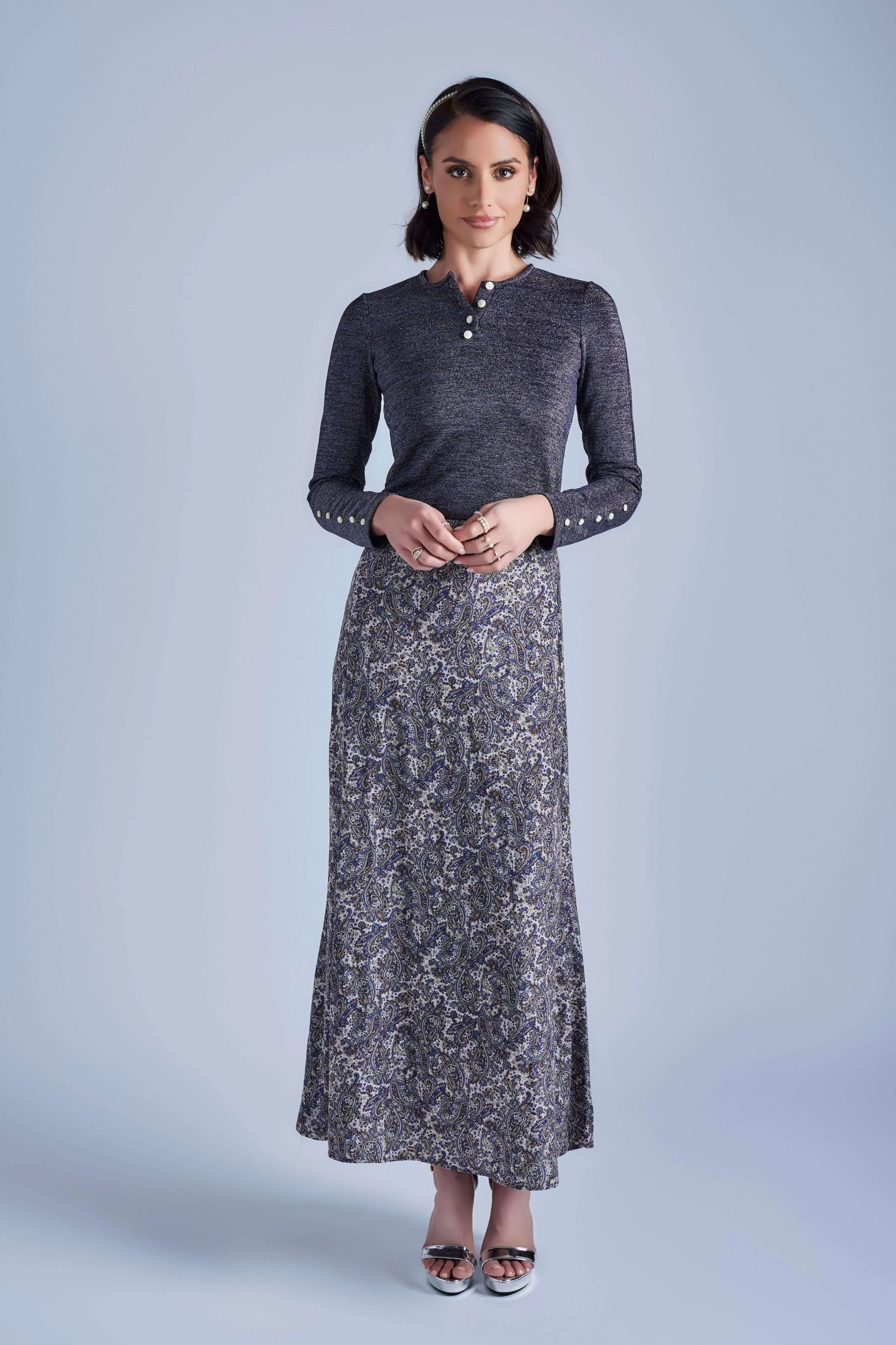 Paisley Maxi Trumpet Skirt