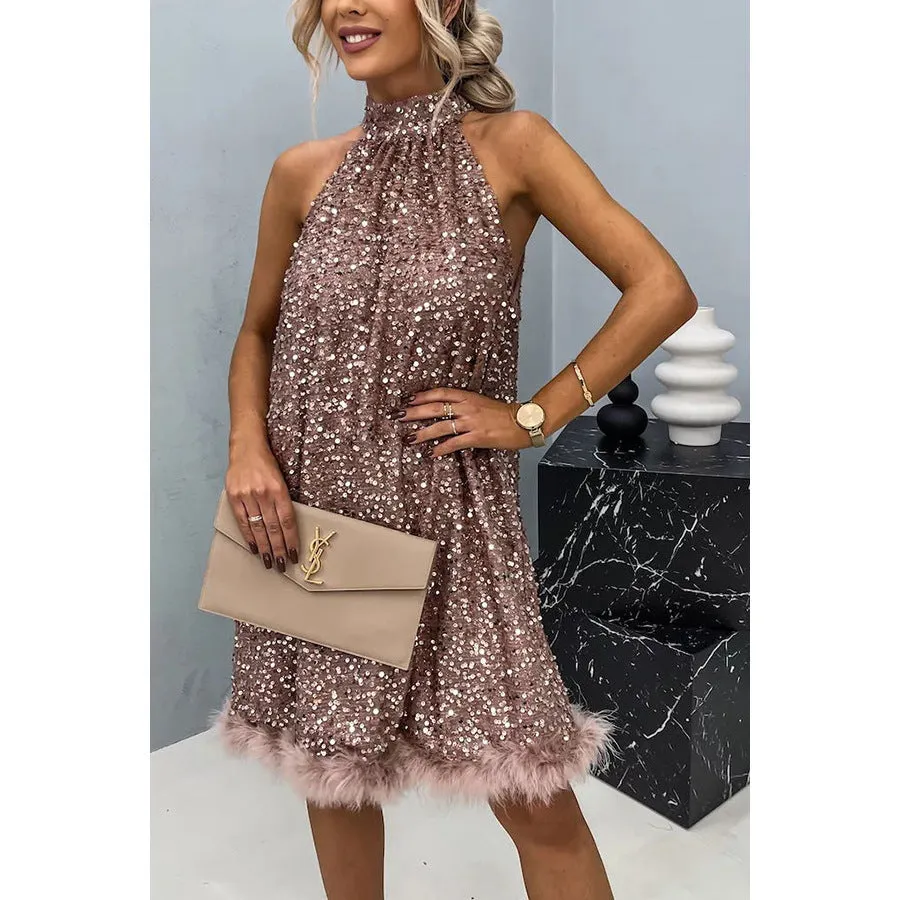 Party Sequin Halter Fashion Dress