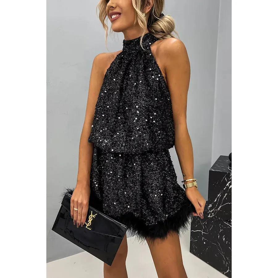 Party Sequin Halter Fashion Dress