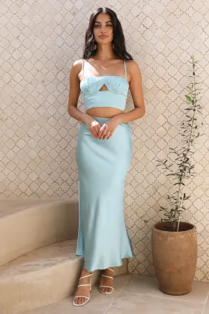 Sweet Haven Maxi Skirt Blue