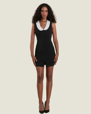 The Sydney: Contrast Shawl Lapel Mini Dress