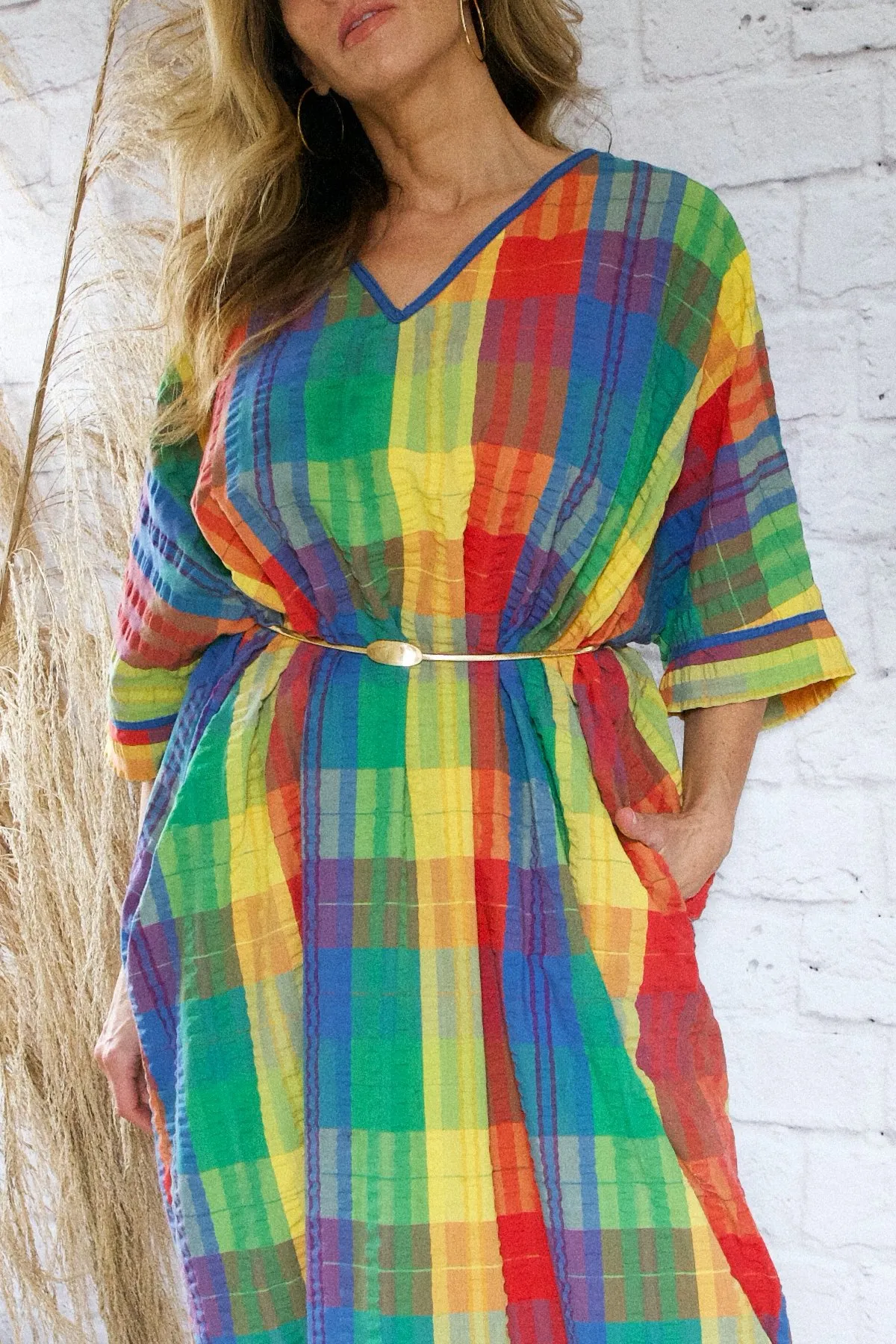 Vintage Rainbow Kaftan Dress