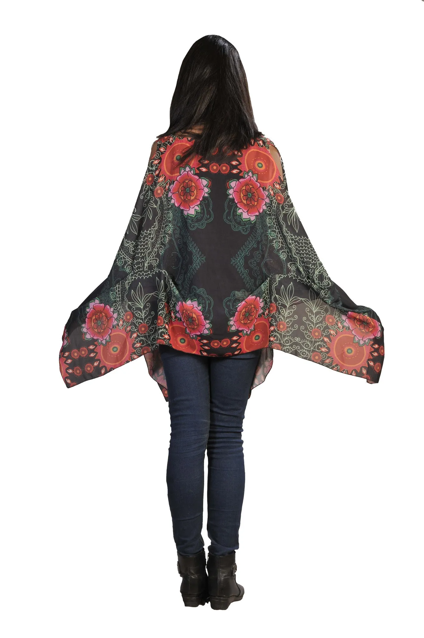 womens-colorful-flower-pattern-soft-pancho-design-dress