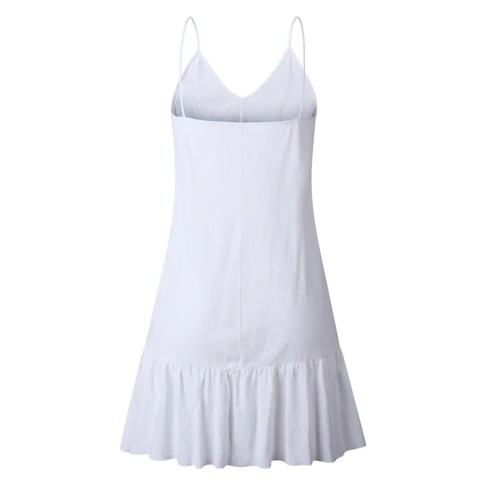 Women's Summer Casual V-Neck Mini Loose Dress