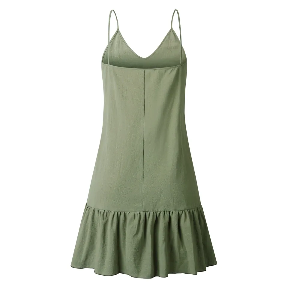 Women's Summer Casual V-Neck Mini Loose Dress