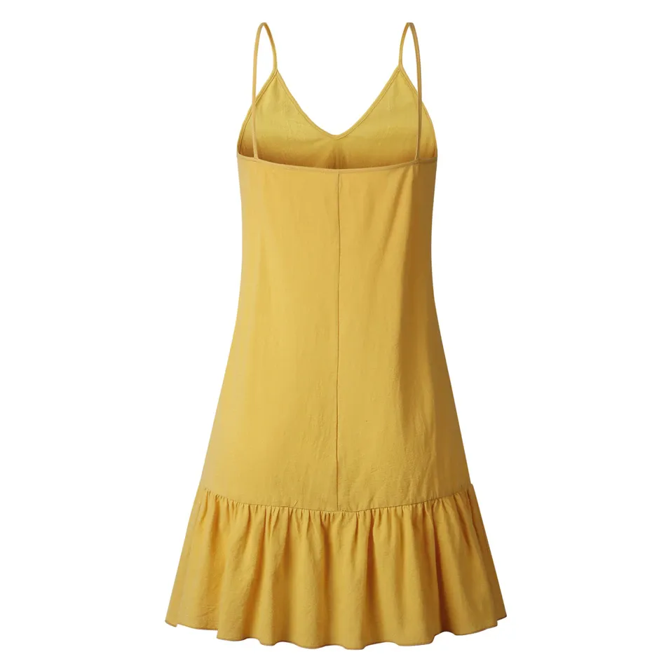 Women's Summer Casual V-Neck Mini Loose Dress